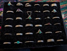 36 Bulk Wholesale job Lot Silver Rings Some 925 Stamped 90% Tested Sold As Seen