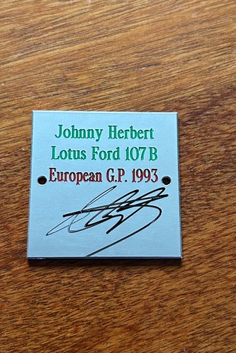 Johnny herbert signed plaque - herbert,