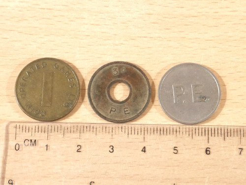 Vintage arcade game tokens - arcade, 3
