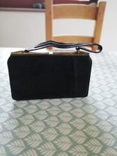 Riviera Black Lizard Skin Vintage 1950s Handbag with purse and mirror