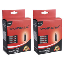 2 PACK Vandorm 700c x 32c - 45c Hybrid Bike Schrader Inner Tubes