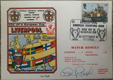 LIVERPOOL V OULUN PALLOSEURA FIRST DAY COVER SIGNED BY IAN RUSH