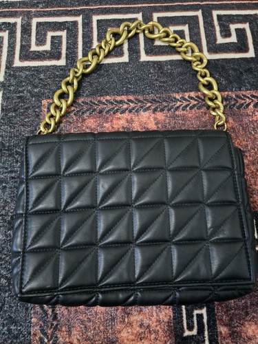 Zara black quilted padded - black,