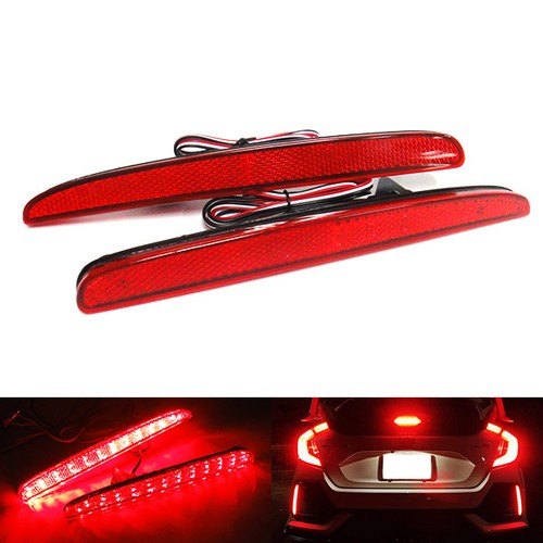 Red rear bumper reflector - red,