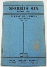 MORRIS Six MS Car Owners Handbook c1951 4th ed. #29/34 (69091) 2,500