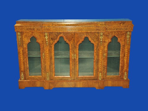 Antique english walnut inlaid - walnut,