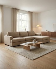 Beige Corner Chaise Sofa Only