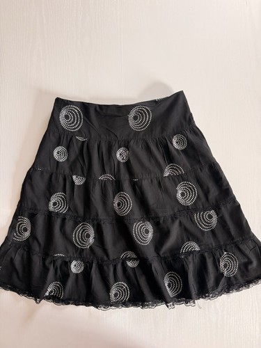 Y2k temt black cotton tiered - black,