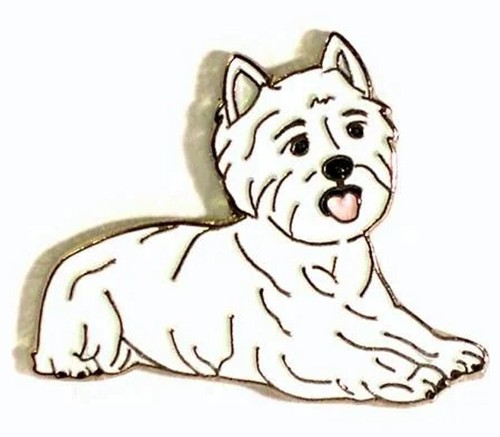 White westie dog badge west - westie,