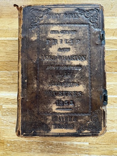 Antique 1853 holy - bible, lord