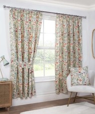 Lined Pencil Pleat Floral Curtains Sundour Amaryllis Multi
