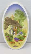 Watersmeet Studios KEN NORRIS Design Oval Wall Plaque Rose Cottage 20 x 12cm Box