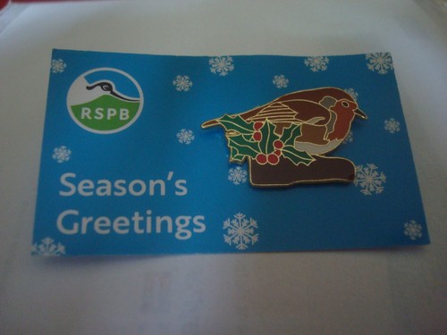 Rspb pin badge christmas - -,