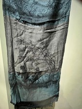 Modal Scarf Shawl 6ft x 30" Blue Silver Grey Brand New