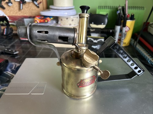 Vintage brass blow - brass, lamp