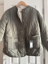New Look Borg Quilted Coat Jacket Size 12