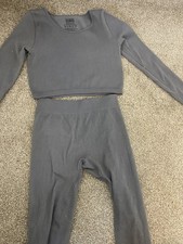 Matalan Grey Seamless Set Top and Leggings Size Kids M