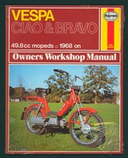 UNUSED OLD STOCK Vespa 50 Ciao Bravo Mopeds (1970's) Haynes Repair Manual FW66