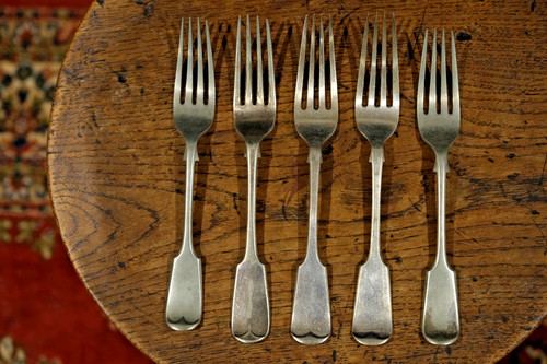 Set antique silver plated - set,