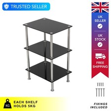 Black glass shelving - black,