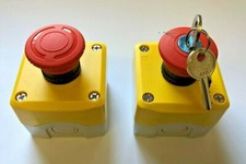 Emergency stop button stop switch twist to release Mushroom Stop Key Lockoff 