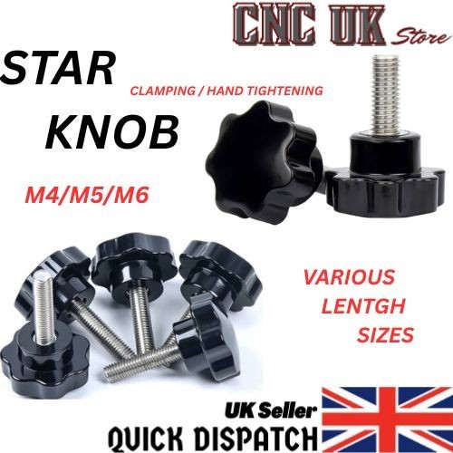 Plastic star knob - m6,