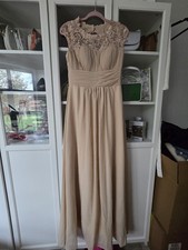 Evening Dress Party Wedding Prom Christmas 10/12 Beige Cream Lace New