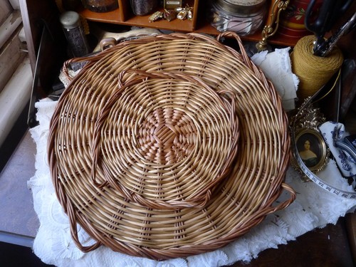Wicker basket tray - wicker,