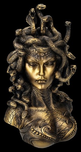 Medusa figure bust bronze - -,
