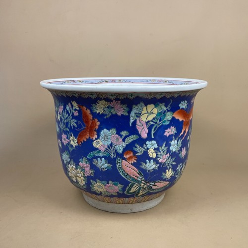 Chinese blue porcelain planter - chinese,
