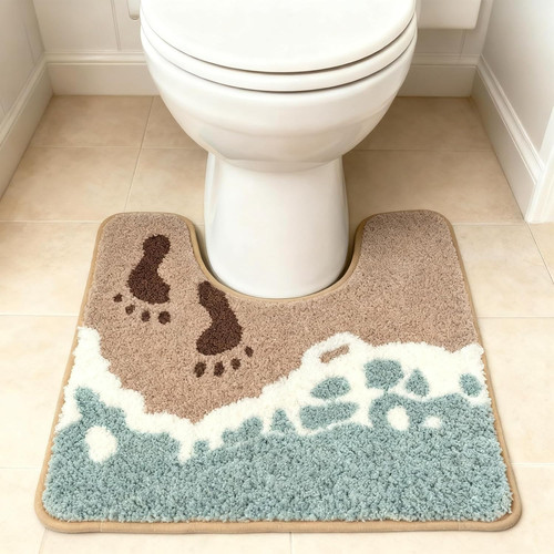 Beach themed shaped toilet - beach-themed,