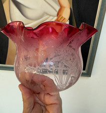 antique cranberry acid etched
