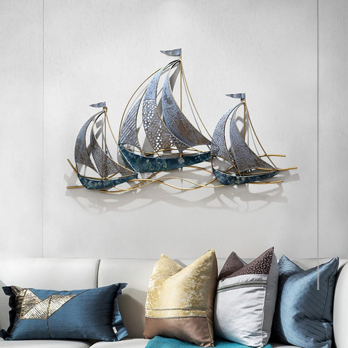 Handmade metal sailboat - metal,