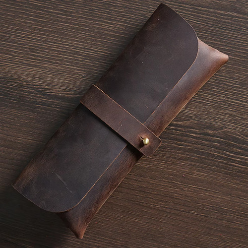 Leather pencil case holder - leather,