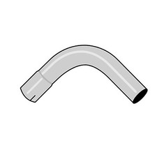 Jetex Exhaust Bend / Tube / Pipe - 2 Inch, 90 Degree, Mild Steel