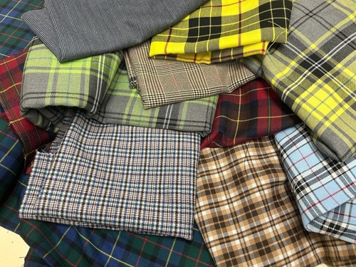 Tartan fabric check remnants - check,
