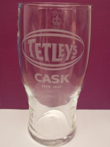 Tetley cask beer pint glass - cask,