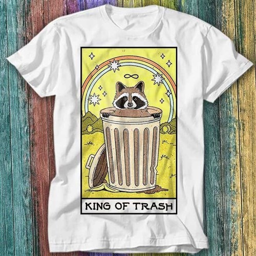 King trash raccoon tarot - king,