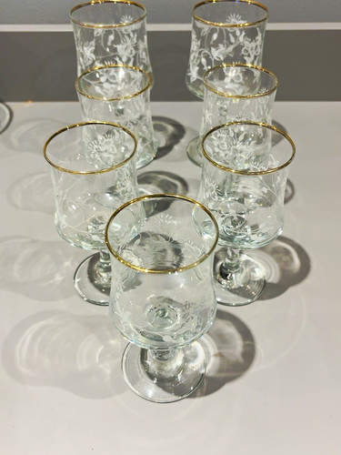 Set vintage etched - set, floral