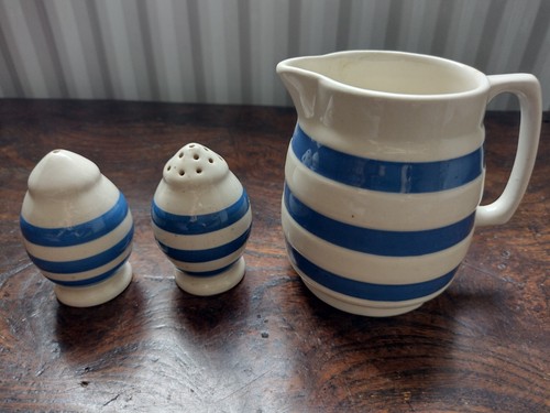 Vintage blue white striped - blue,