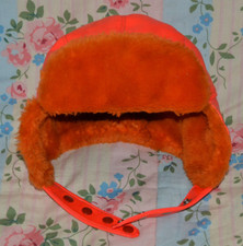 VTG Arctic Trooper Orange Insulated Trapper Hunting Hat Size 7 1/8 Made in USA