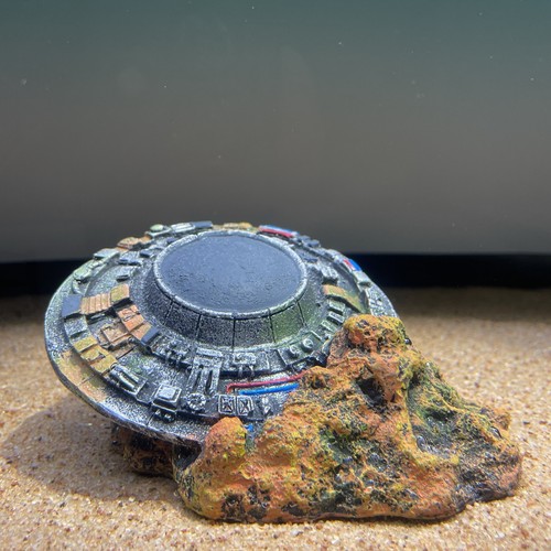 Aquarium ornament ufo hiding - aquarium,
