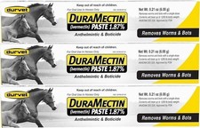 3 PACKS Durvet Duramectins Equine Wormer Paste -1 Tubes Exp July 2026 ~
