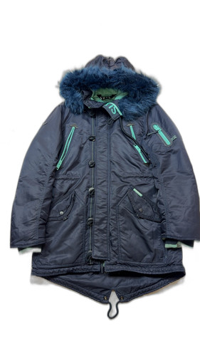 Superdry blue polyester - superdry, parka