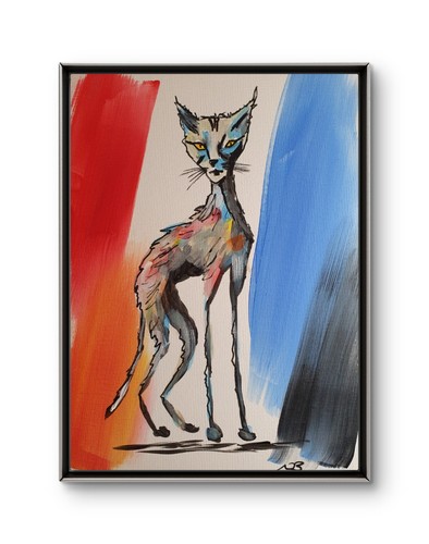 Stray cat 12x16 abstract - stray,