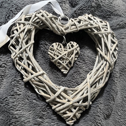 Hanging grey wicker double - hanging,