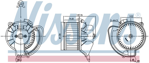 Nissens cabin fan blower motor - cabin,