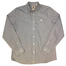 Pretty Green Check Shirt Medium 4 Classic Fit White Blue Mens Long Sleeve Smart