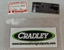 NOS Kawasaki GPX750R F1-F4 Oil & Filter Information decal. Part no.56031 1520.