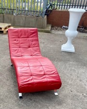 Le Corbusier Style Chaise Longue LC4 Chair Red faux leather 
